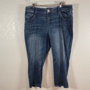 Democracy Medium Wash Ab Solution Crop Jeans Size 20 W